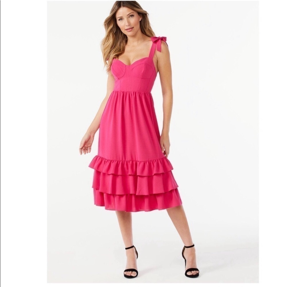 NEW Sophía Vergara Riley Midi Dress Tiered Size XXL
